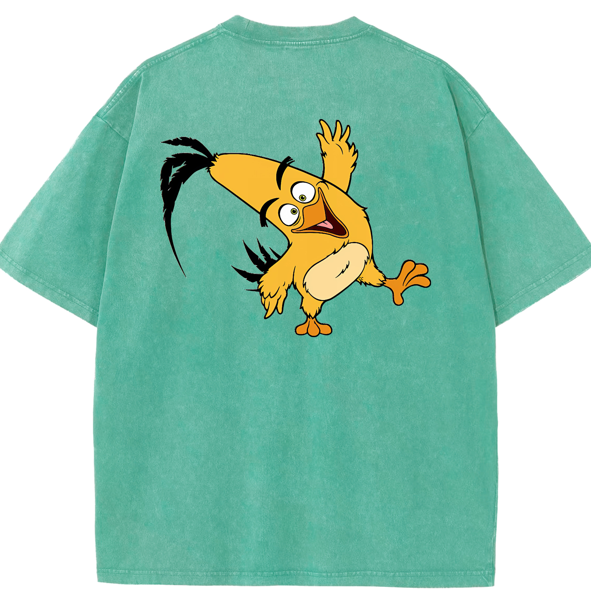 （画像用） Angry Birds アングリーバード 綿100% ヴィンテージ風 半袖Tシャツ（背面プリント）
